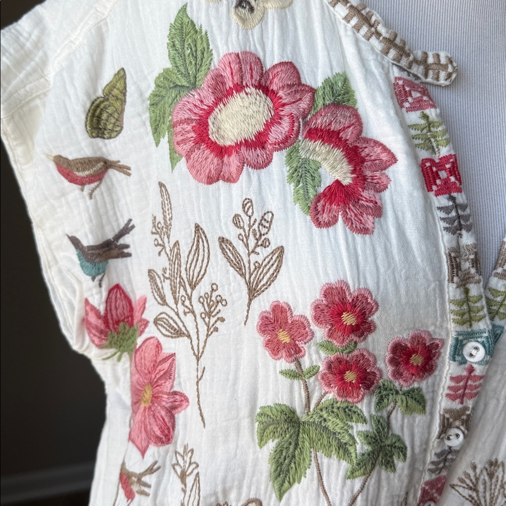 BIYA Johnny Was Annalise Embroidered Gauzy Dress - Picture 6 of 16